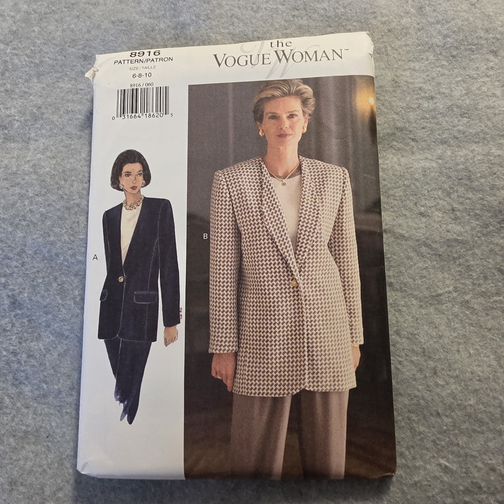 Vogue Patterns 8916 Women's Blazer Sewing Pattern Size 6 8 10
